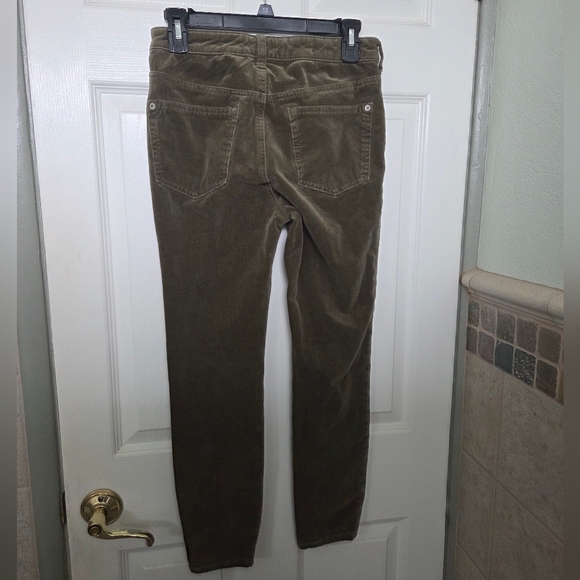 Anthropologie Pilco Green Button Fly Corduroy Skinny Pants Contemporary Size 28 - Picture 8 of 9